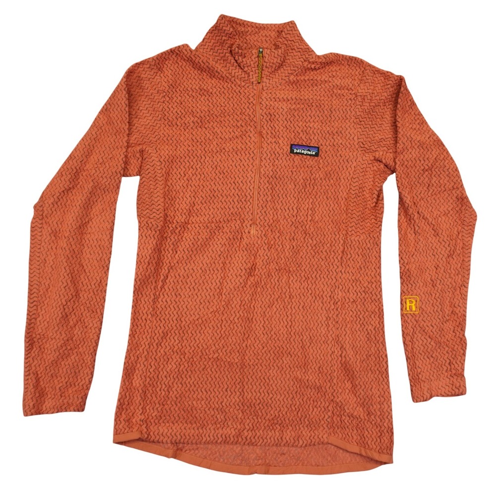 Patagonia R1 Air Half Zip-Neck Pullover Women S Orange Red Burnt Rust Fleece Top